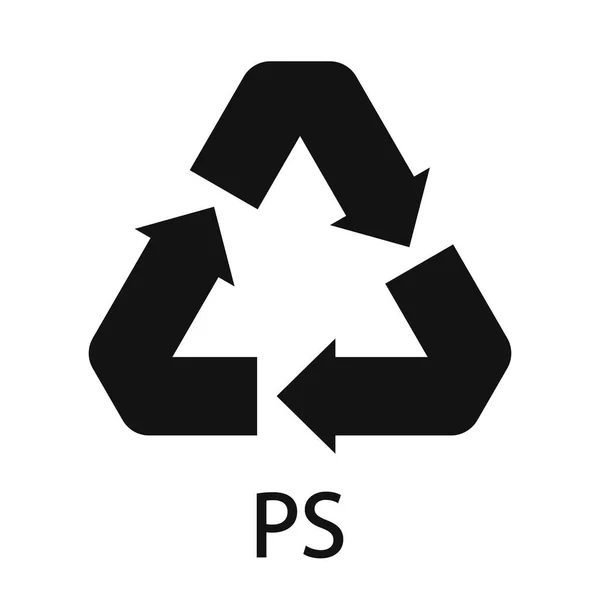 Recycling Codesymbol Plastik Recycling Vektor Polystyrol Zeichen — Stockvektor