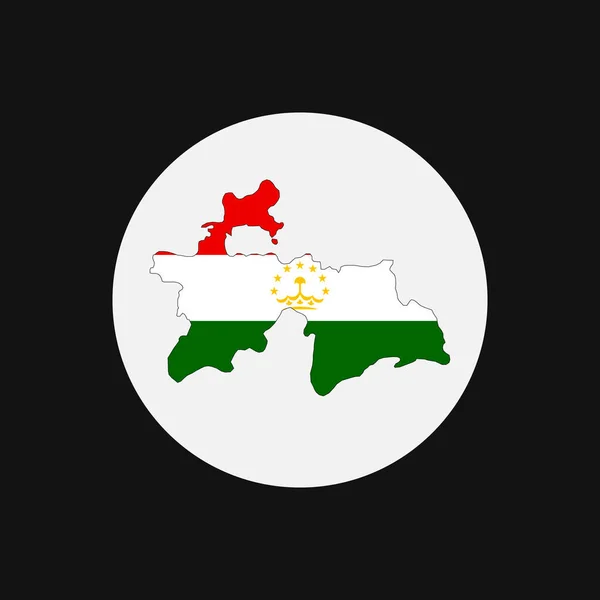 Tádžikistán Mapa Silueta Vlajkou Bílém Pozadí — Stockový vektor