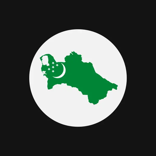 Turkmenistán Mapa Silueta Con Bandera Sobre Fondo Blanco — Vector de stock