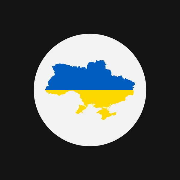 Ucraina Mappa Silhouette Con Bandiera Sfondo Bianco — Vettoriale Stock