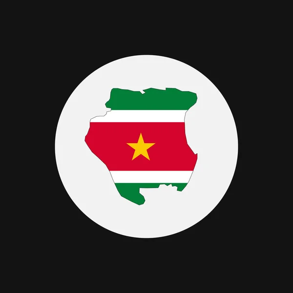 Силуэт Карты Суринам Флагом Белом Фоне — стоковый вектор