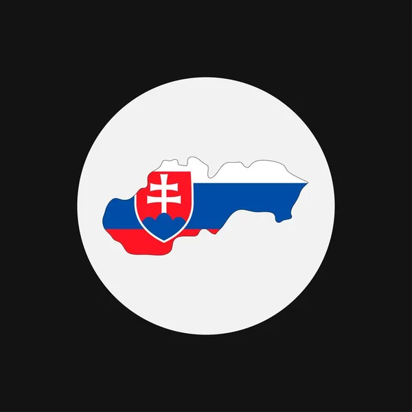 Slowakije Kaart Silhouet Met Vlag Witte Achtergrond — Stockvector