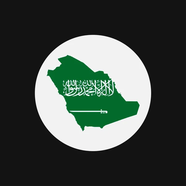 Σαουδική Αραβία Χάρτη Σιλουέτα Σημαία Λευκό Φόντο — Διανυσματικό Αρχείο