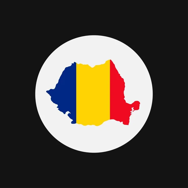 罗马尼亚地图轮廓 白底上有国旗 — 图库矢量图片