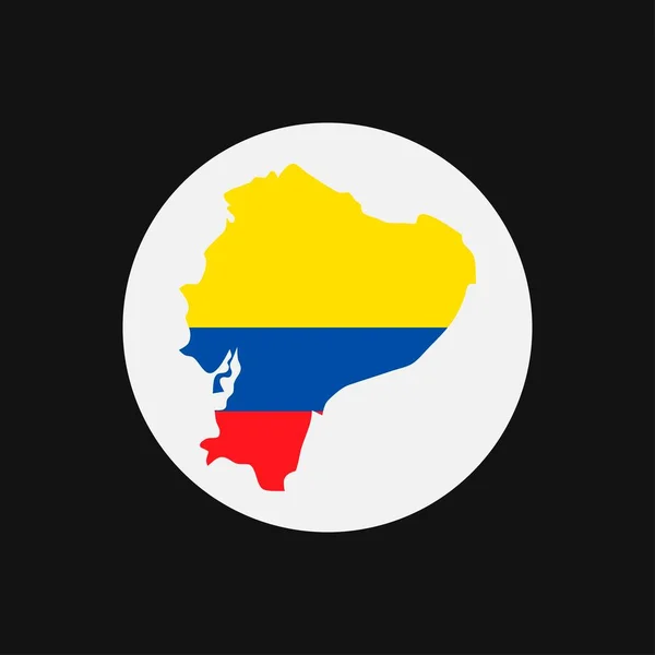 Repubblica Dell Ecuador Mappa Silhouette Con Bandiera Sfondo Bianco — Vettoriale Stock
