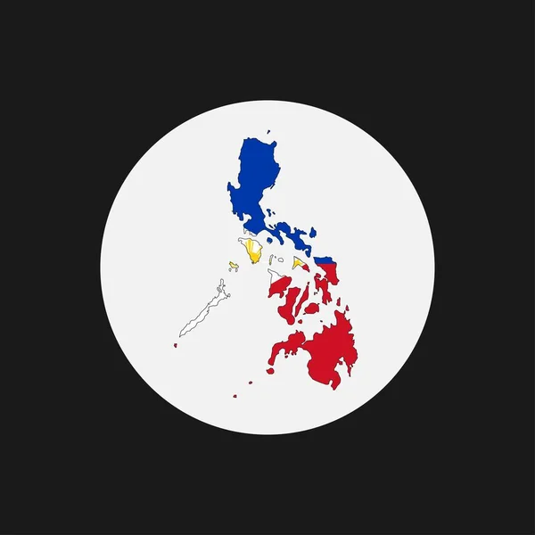 Filippinerna Karta Siluett Med Flagga Vit Bakgrund — Stock vektor