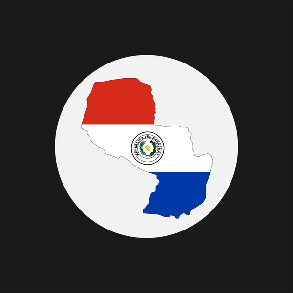 Paraguay Karta Siluett Med Flagga Vit Bakgrund — Stock vektor