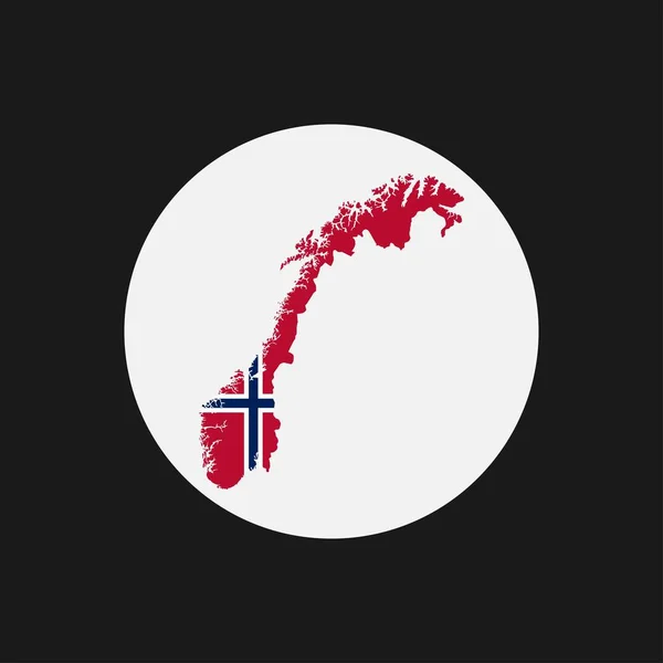 Силуэт Norway Map Флагом Белом Фоне — стоковый вектор