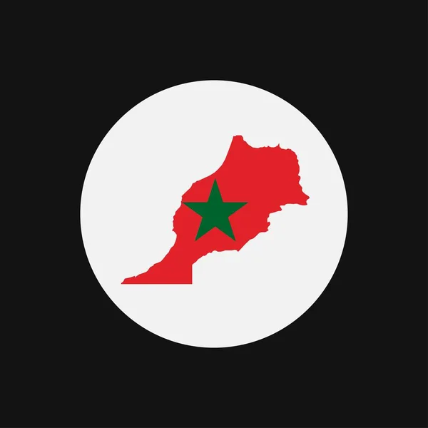 Marocco Mappa Silhouette Con Bandiera Sfondo Bianco — Vettoriale Stock