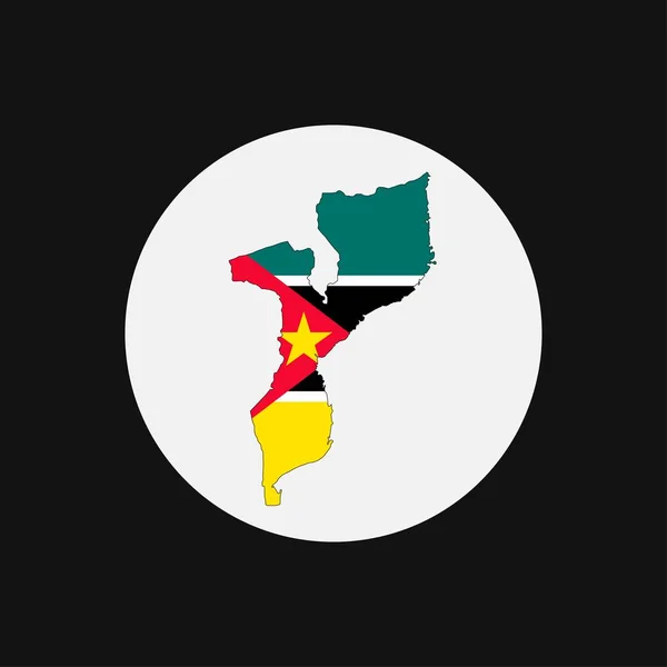 Moçambique Mapa Silhueta Com Bandeira Sobre Fundo Branco — Vetor de Stock