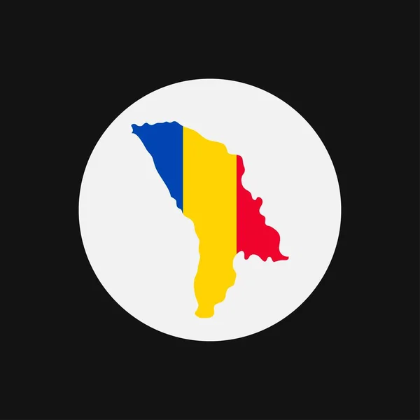 Moldova Térkép Sziluett Zászló Fehér Háttér — Stock Vector