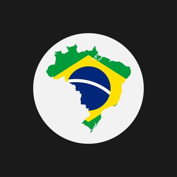 Brasil Mapa Silhueta Com Bandeira Sobre Fundo Branco —  Vetores de Stock