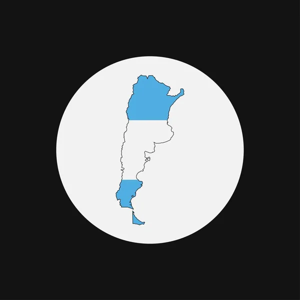 阿根廷地图轮廓 白底上有国旗 — 图库矢量图片