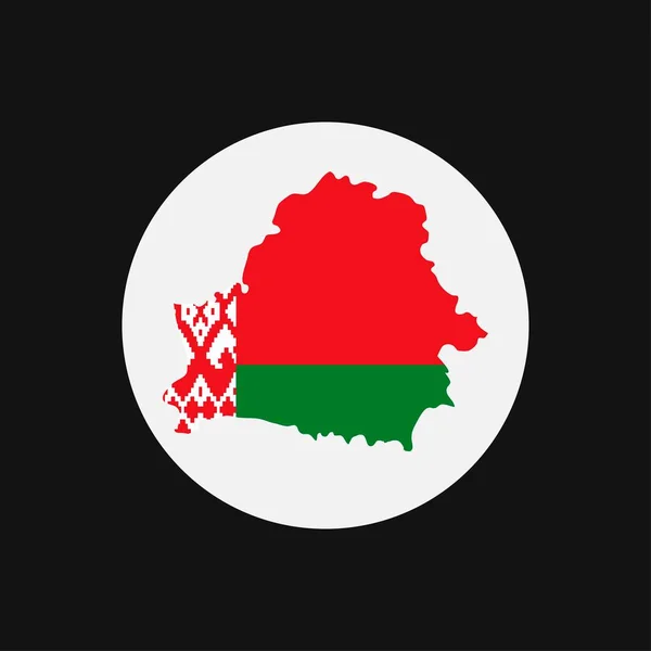 Weißrussland Landkarte Silhouette Mit Fahne Auf Weißem Hintergrund — Stockvektor