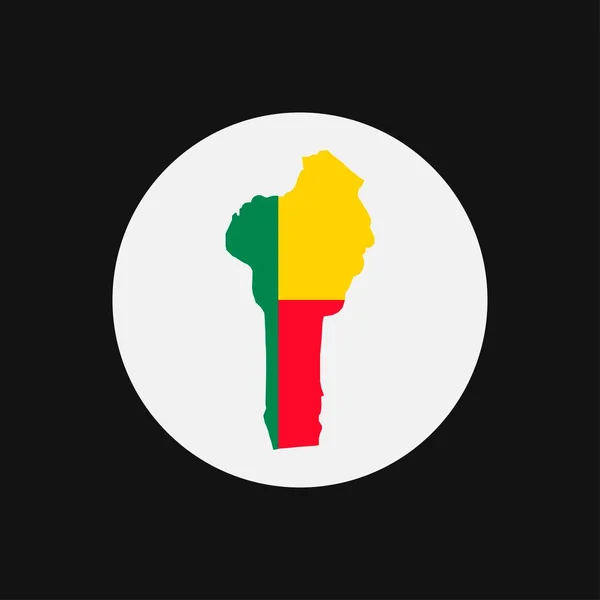 Benin Map Silhouette Flag White Background — Stock Vector