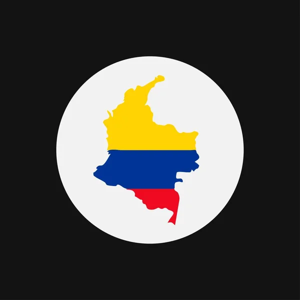 Mapa Colombia Silueta Con Bandera Sobre Fondo Blanco — Archivo Imágenes Vectoriales