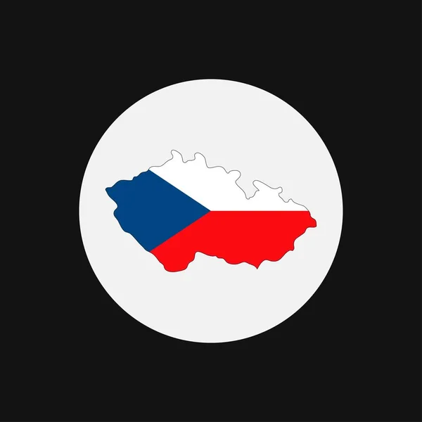 Карта Силует Чехії Прапором Білому Тлі — стоковий вектор