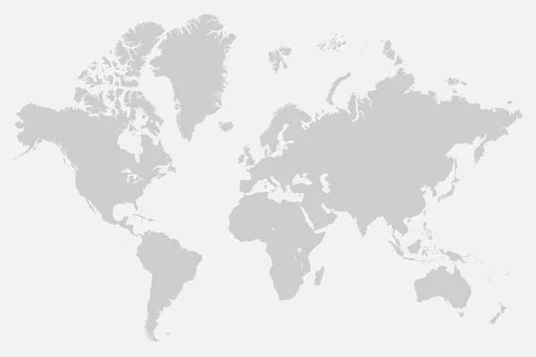 世界の灰色の地図 高詳細世界地図 — ストックベクタ