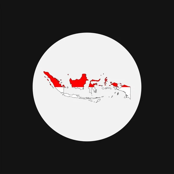 Indonesië Kaart Silhouet Met Vlag Witte Achtergrond — Stockvector