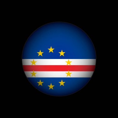 Cape Verde 'de. Cape Verde bayrağı. Vektör illüstrasyonu.