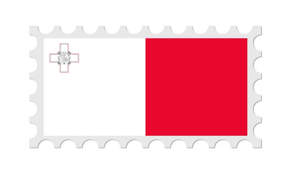 Malta Postzegel Met Schaduw Vectorillustratie — Stockvector