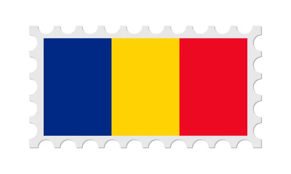 Rumänien Frimärke Med Skugga Vektorillustration — Stock vektor