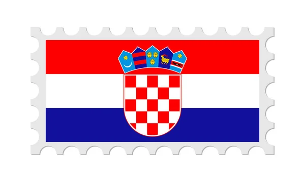 Timbre Poste Croatie Avec Ombre Illustration Vectorielle — Image vectorielle