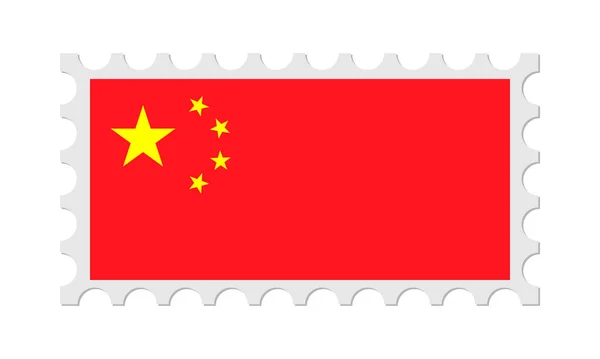 Selo Correio China Com Sombra Ilustração Vetorial —  Vetores de Stock