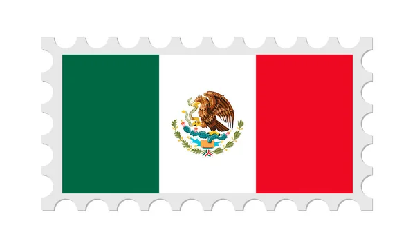 Mexico Postzegel Met Schaduw Vectorillustratie — Stockvector