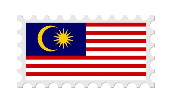 Cap Perangko Malaysia Dengan Bayangan Ilustrasi Vektor - Stok Vektor