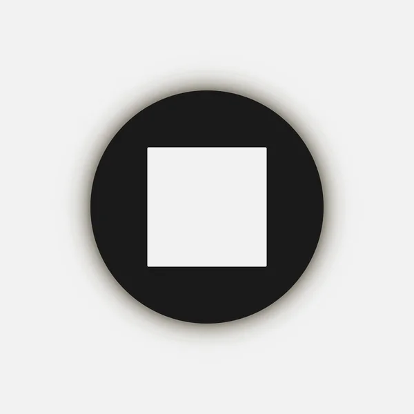 Черная Кнопка Stop Иконка Плоский Дизайн — стоковый вектор