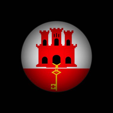 Cebelitarık. Cebelitarık bayrağı. Vektör illüstrasyonu.