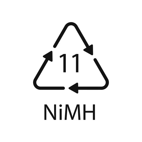 Símbolo Reciclaje Batería Nimh Ilustración Vectorial — Vector de stock