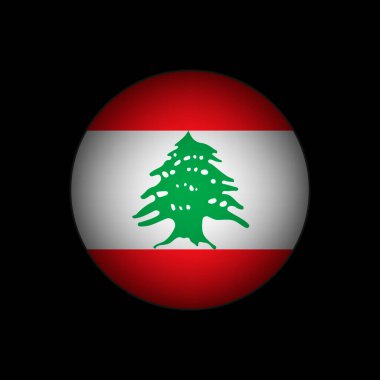 Lübnan kırsalında. Lübnan bayrağı. Vektör illüstrasyonu.