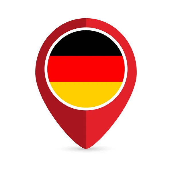 Ukazatel Mapy Protilehlým Německem Německá Vlajka Vektorová Ilustrace — Stockový vektor