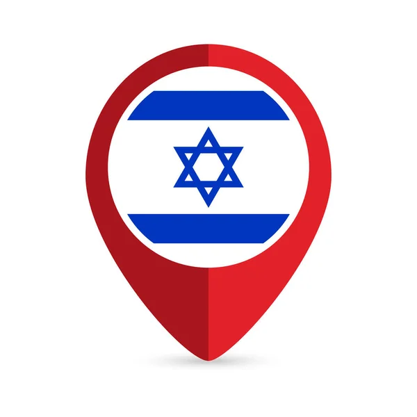 Wskaźnik Mapy Kontratakiem Izrael Flaga Izraela Ilustracja Wektora — Wektor stockowy