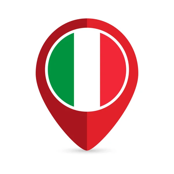 Map Pointer Contry Italy Italy Flag Vector Illustration — Stock Vector