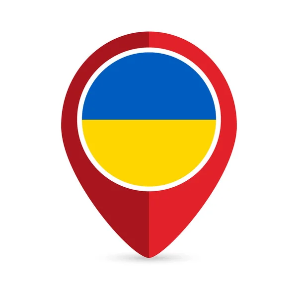 Pointeur Carte Avec Contry Ukraine Drapeau Ukraine Illustration Vectorielle — Image vectorielle