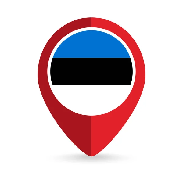 Ponteiro Mapa Com Contry Estónia Bandeira Estónia Ilustração Vetorial — Vetor de Stock
