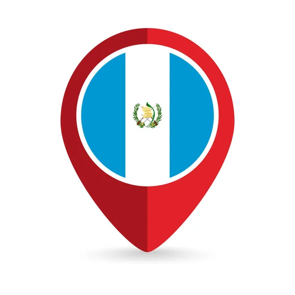 Δείκτης Χάρτη Contry Γουατεμάλα Σημαία Γουατεμάλας Εικονογράφηση Διανύσματος — Διανυσματικό Αρχείο