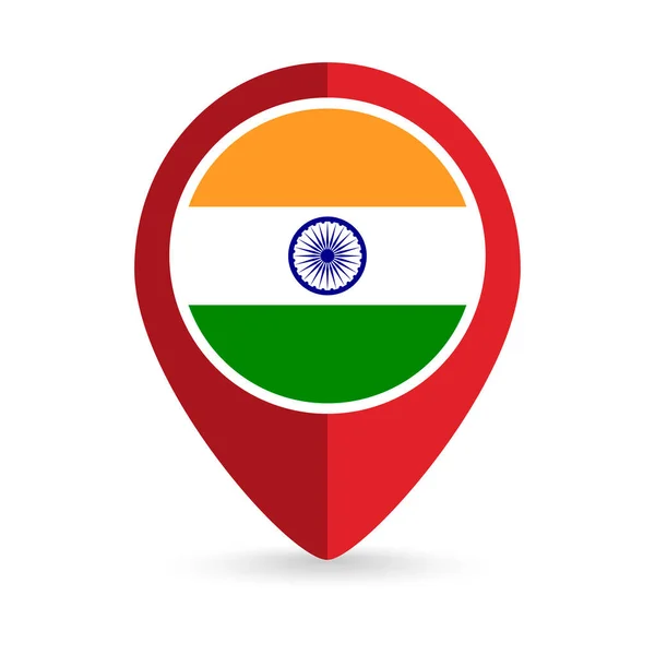 Картографический Указатель Индией Флаг Индии Векторная Иллюстрация — стоковый вектор