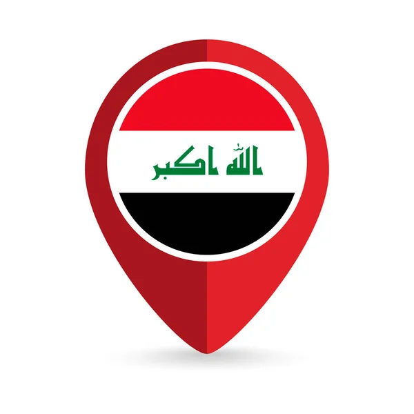 Karta Pekare Med Contry Irak Iraks Flagga Vektorillustration — Stock vektor