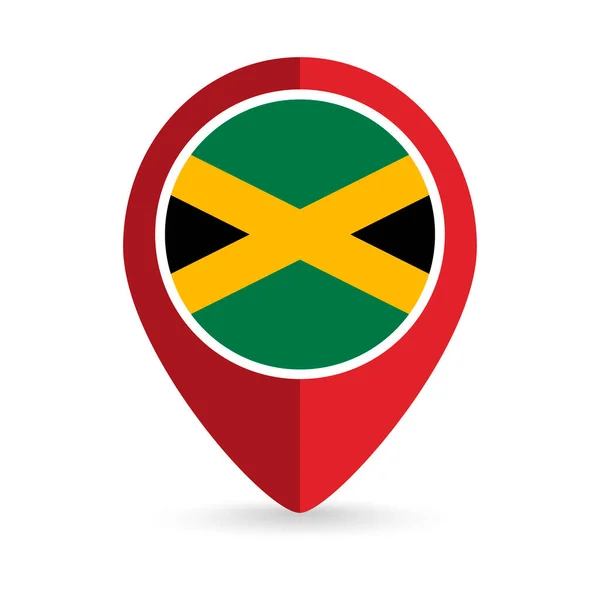 Karta Pekare Med Contry Jamaica Jamaicas Flagga Vektorillustration — Stock vektor