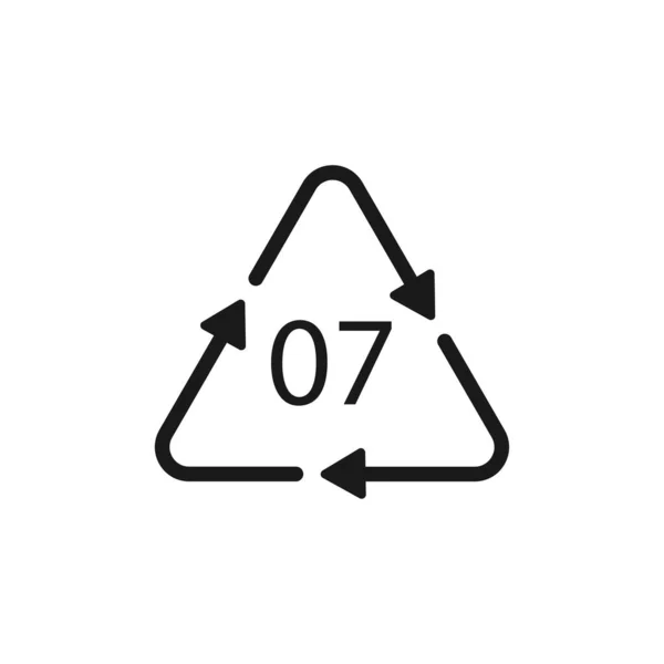 Símbolo Código Reciclaje Plástico Reciclaje Vector Signo Polietileno — Archivo Imágenes Vectoriales