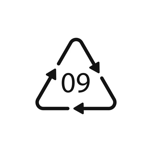 Símbolo Reciclaje Plástico Abs Icono Vector Código Reciclaje Plástico Abs — Vector de stock