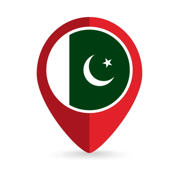 Kartenzeiger Mit Dem Land Pakistan Pakistan Flagge Vektorillustration — Stockvektor