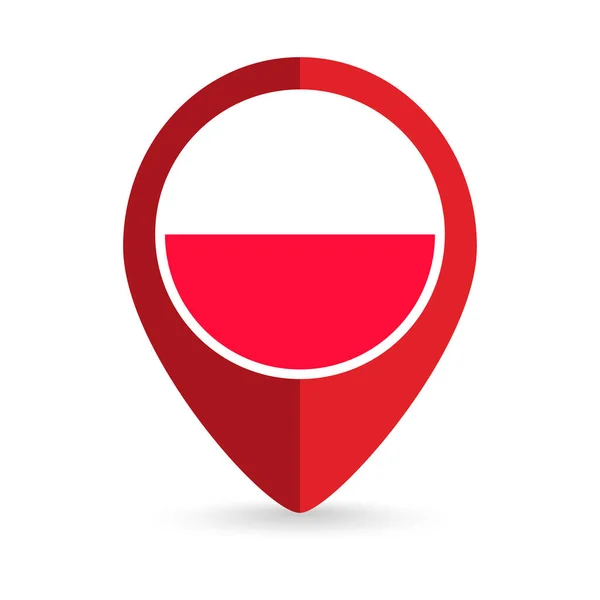 地图指针与Contry波兰 波兰国旗 矢量说明 — 图库矢量图片