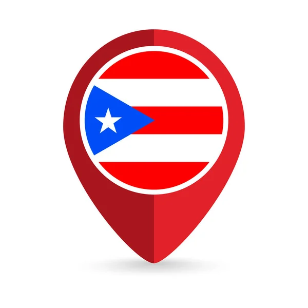 Map Pointer Contry Puerto Rico Puerto Rico Flag Vector Illustration — Stock Vector