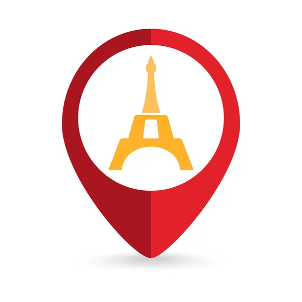 Map Pointer Eiffel Tower Vector Illustration — Stockvector