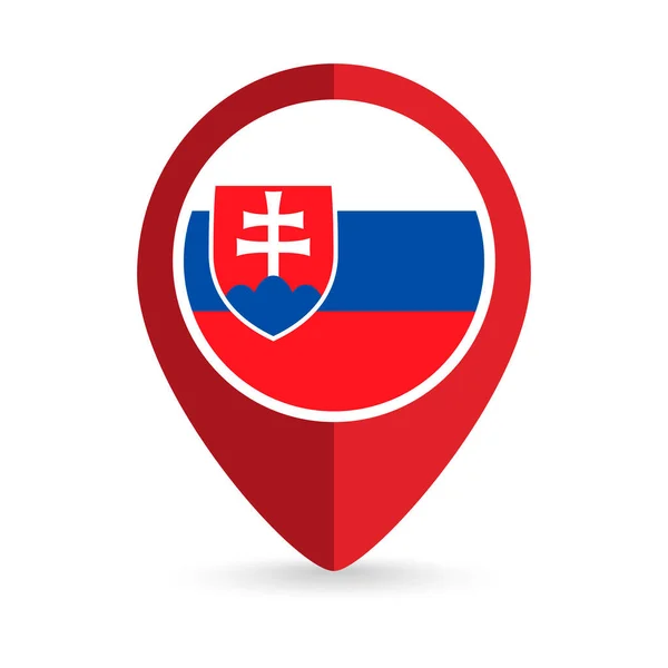 Karta Pekare Med Contry Slovakien Slovakiska Flaggan Vektorillustration — Stock vektor